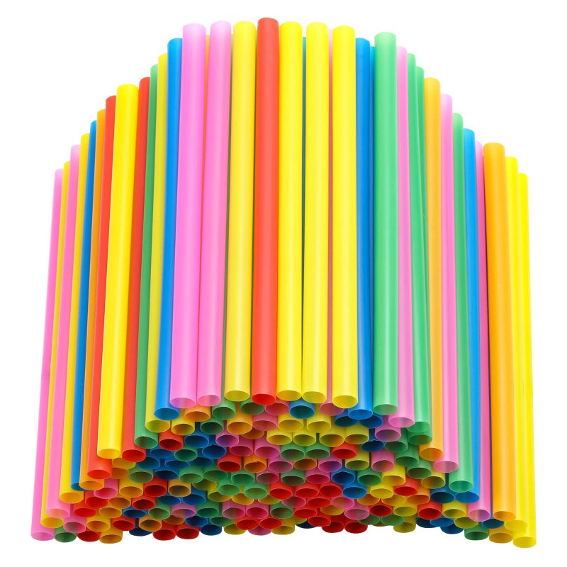 acDesign 300PCS 8.2" Disposable Plastic Drinking Straws 0.43" Extra Wide Jumbo Smoothie Straws for Bubble Tea Milkshakes Coffee Boba - Image 1